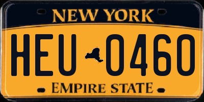 NY license plate HEU0460