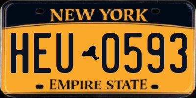 NY license plate HEU0593