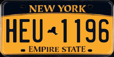 NY license plate HEU1196