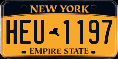 NY license plate HEU1197