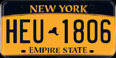 NY license plate HEU1806