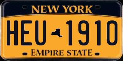 NY license plate HEU1910
