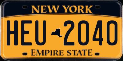 NY license plate HEU2040