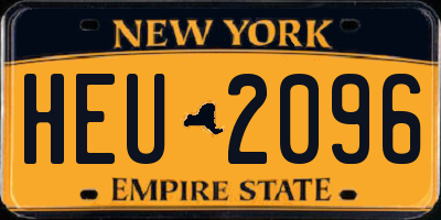 NY license plate HEU2096