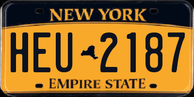 NY license plate HEU2187