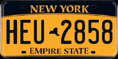 NY license plate HEU2858