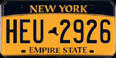 NY license plate HEU2926