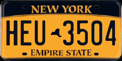 NY license plate HEU3504