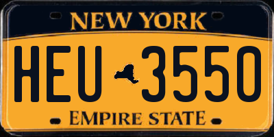 NY license plate HEU3550