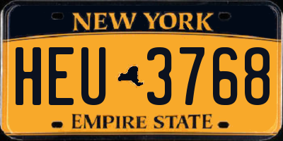 NY license plate HEU3768