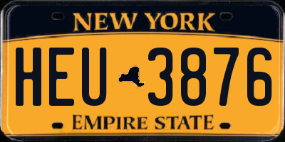 NY license plate HEU3876