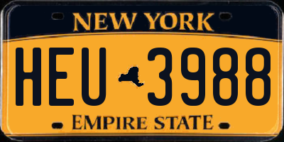NY license plate HEU3988