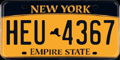 NY license plate HEU4367