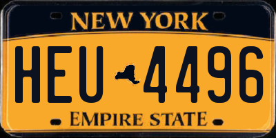 NY license plate HEU4496