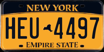 NY license plate HEU4497