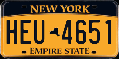 NY license plate HEU4651