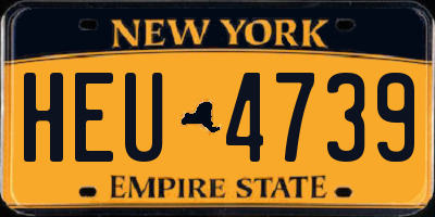 NY license plate HEU4739