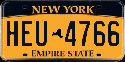 NY license plate HEU4766