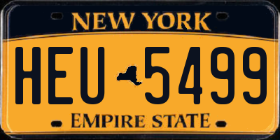 NY license plate HEU5499