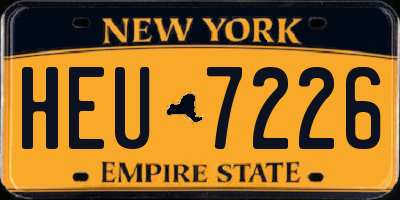 NY license plate HEU7226