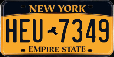 NY license plate HEU7349
