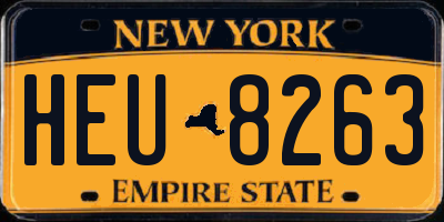 NY license plate HEU8263