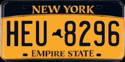 NY license plate HEU8296