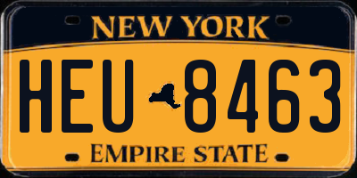 NY license plate HEU8463