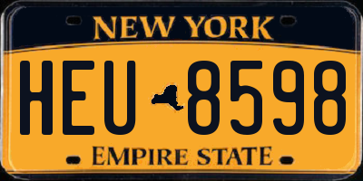 NY license plate HEU8598