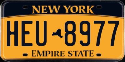 NY license plate HEU8977