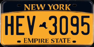 NY license plate HEV3095