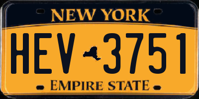 NY license plate HEV3751