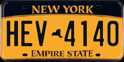 NY license plate HEV4140