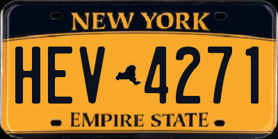 NY license plate HEV4271