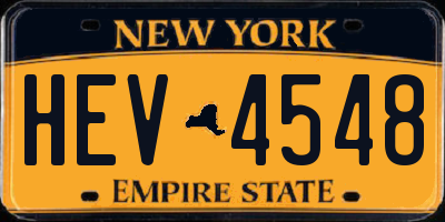 NY license plate HEV4548