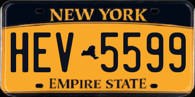NY license plate HEV5599
