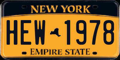 NY license plate HEW1978