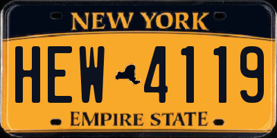 NY license plate HEW4119