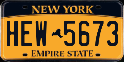 NY license plate HEW5673