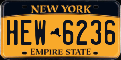 NY license plate HEW6236