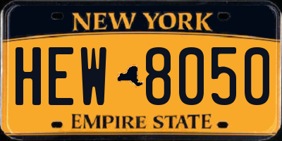 NY license plate HEW8050