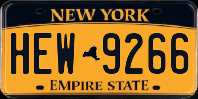NY license plate HEW9266