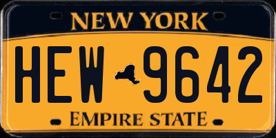 NY license plate HEW9642