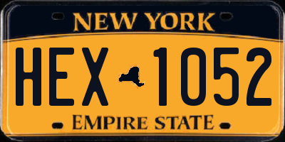 NY license plate HEX1052