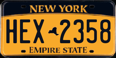 NY license plate HEX2358