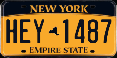 NY license plate HEY1487