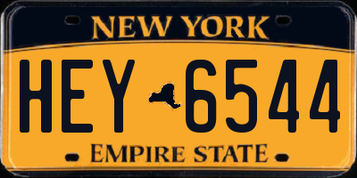 NY license plate HEY6544
