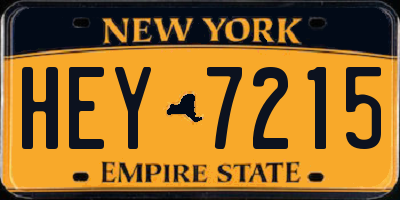 NY license plate HEY7215