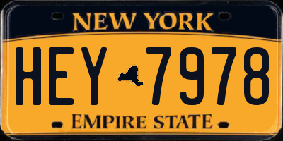 NY license plate HEY7978