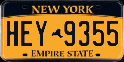 NY license plate HEY9355
